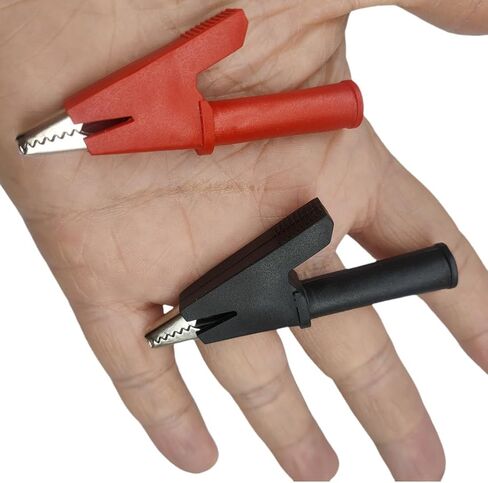 Insulated Alligator Clips with 4mm Socket Banana Jack Copper Test Clamp Wire Clip Alligator Clips 10 Pcs Full Insulated Crocodile Clips 30A in Saudi Arabia