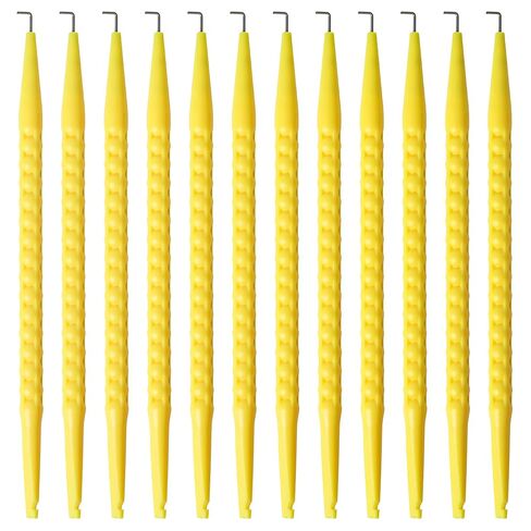 Starry 12 Pcs Probe Pick Spudger Tools Fiber Optic Probe Pick Tools Anti-Slip with L-Shaped Hook for Telecom Data Communication and Alarm Installers(Yellow) in Kuwait