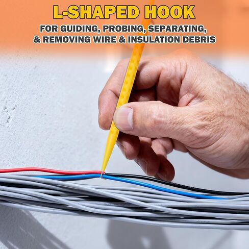 Starry 12 Pcs Probe Pick Spudger Tools Fiber Optic Probe Pick Tools Anti-Slip with L-Shaped Hook for Telecom Data Communication and Alarm Installers(Yellow) in Kuwait