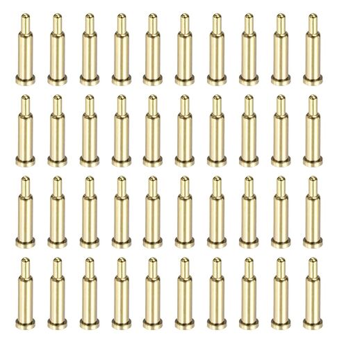 MECCANIXITY 40 قطعة 4.5 مللي متر مطلية بالذهب الربيع محملة PogoPins ، النحاس رأس كشتبان اختبار دبوس التحقيق الحالي استبدال موصل in Kuwait