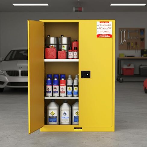 Vohala Flammable Storage Cabinet, 32 Gallon, 18.1" W x 18.1" D x 35.4" H, Double-Wall Steel Fire Cabinet for Chemical Storage in Saudi Arabia