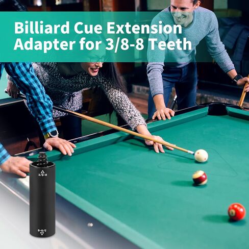 3/8-8 Teeth Pool Extension Cue 2oz Billiard Middle Shaft Extender Adapter Telescopic Cue Extender Pool Expand Cue in Saudi Arabia