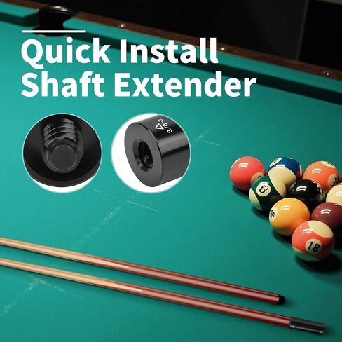 3/8-8 Teeth Pool Extension Cue 2oz Billiard Middle Shaft Extender Adapter Telescopic Cue Extender Pool Expand Cue in Saudi Arabia