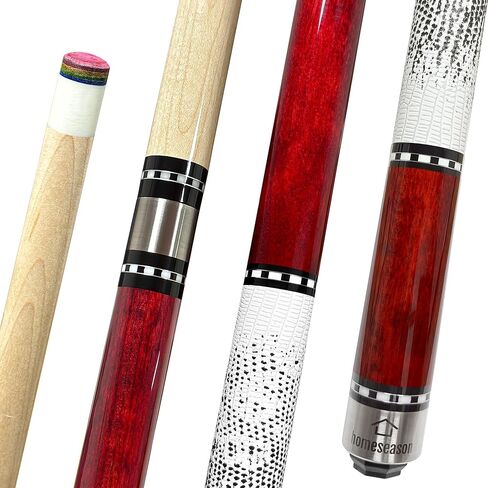 HomeSeason 58in Pool Cue Stick Canadian Maple Wood 13mm Tip - 18oz Perfect for Precision Play, Low Deflection Pool Cue for Enhanced Accuracy in Saudi Arabia