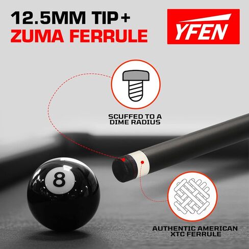 Banly Pool Cue Stick - 58 inch Canadian YF Series Billiard Pool Stick with 13mm Cue Tip, House Bar Pool Cue Sticks for Professional Billiard Players in Saudi Arabia