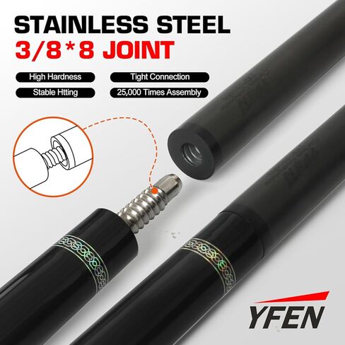 Banly Pool Cue Stick - 58 inch Canadian YF Series Billiard Pool Stick with 13mm Cue Tip, House Bar Pool Cue Sticks for Professional Billiard Players in Saudi Arabia