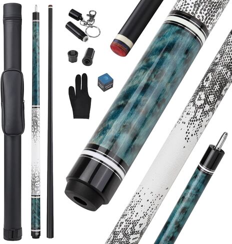 Glass Fiber Pool Cue Stick, 58" Professional Pool Stick for Adults 13mm 6-Layer Rainbow Tips Low Deflection Billiard Cue Stick, Uni-Loc Joint Pin, 19oz in Saudi Arabia