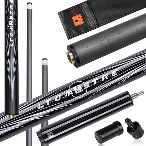 PODAYUDE Little Monster Carbon Fiber Jump Cue - 4 Pieces Dual-Tip Jump Cue Stick 13.6mm Tips Billiard Cue Low Deflection Carbon Fiber Pool Cue with Quick 4-Pin Joint in Saudi Arabia