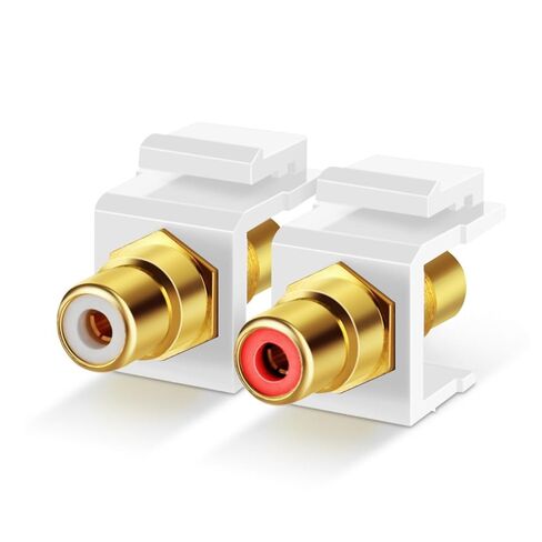 TNP RCA Keystone Jack Jack Insert Connector Socket Adapter Modular Snapter in Female 2RCA Port Port Gold Plated Online Doupler for Wall Plate Outlet Mount ، 2 Audio Audio Red + White (1 Pack) in Saudi Arabia