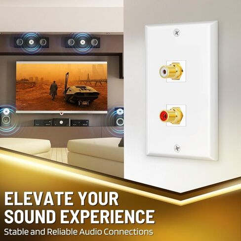 TNP RCA Keystone Jack Jack Insert Connector Socket Adapter Modular Snapter in Female 2RCA Port Port Gold Plated Online Doupler for Wall Plate Outlet Mount ، 2 Audio Audio Red + White (1 Pack) in Saudi Arabia