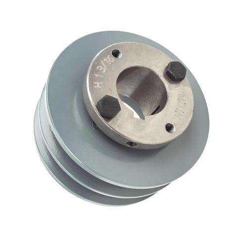 ضواغط 2BK40H/H1-3/16 بكرة أخدود مزدوجة 4 بوصات - لاستبدال ناقل الحركة الميكانيكي Masterdrive - بكرة حزام على شكل حرف V من الحديد الزهر / 2 حزام B القسم 5 لتر مع جلبة Sheave 1-3/16 بوصة - رمادي in Saudi Arabia