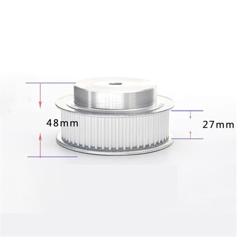 Timing Belt Drive Pulley 55T Aluminum Synchronizing Pulley Process Hole 12mm Slot Width 21/27mm(Width 27mm) in Saudi Arabia