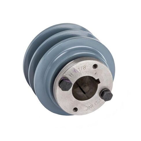 2BK32H/H-1-1/8 Compressors 3.35" Dual Groove Pulley Belt B Section 5L - for Masterdrive Compressors Pulley Replacement - Cast Iron Pulley/Dual B Section Pulley - w/ 1-1/8" Sheave Bushing Gray in Saudi Arabia