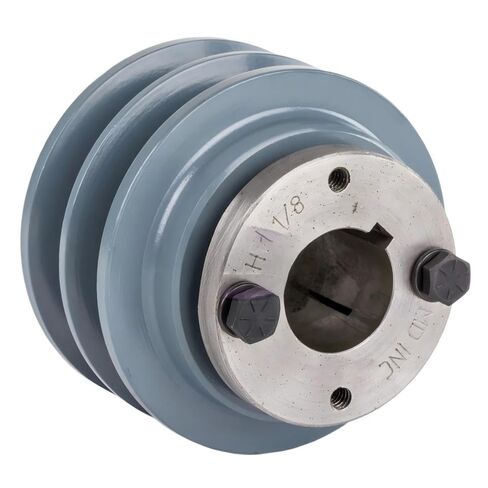 2BK32H/H-1-1/8 Compressors 3.35" Dual Groove Pulley Belt B Section 5L - for Masterdrive Compressors Pulley Replacement - Cast Iron Pulley/Dual B Section Pulley - w/ 1-1/8" Sheave Bushing Gray in Saudi Arabia