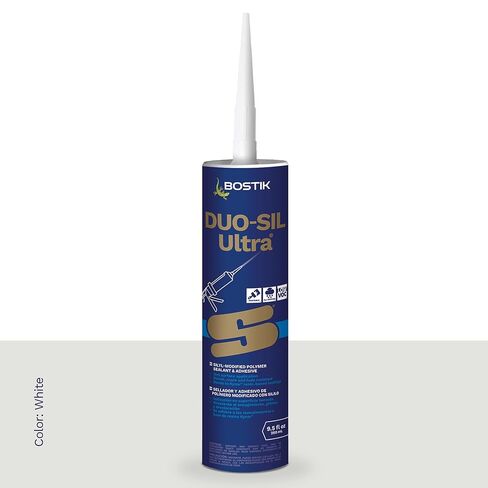 BOSTIK Duo-SIL Ultra White 9.5oz Advanced Hybrid Paintable Door & Window 2-in-1 Sealant & Adhesive | Professional Grade | Universal Internal & External Shrink Crack & Fade Resistant | 1 Cartridge in Kuwait