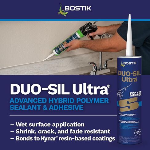 BOSTIK Duo-SIL Ultra White 9.5oz Advanced Hybrid Paintable Door & Window 2-in-1 Sealant & Adhesive | Professional Grade | Universal Internal & External Shrink Crack & Fade Resistant | 1 Cartridge in Kuwait