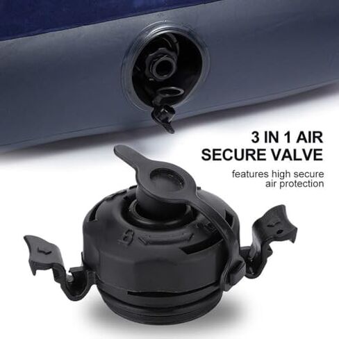 3 in 1 Air Mattress Valve Plug Secure Seal Cap 1.7" (42.8mm) Hole ID for Intex Inflatable Airbed Mattress Replacement Black in Saudi Arabia