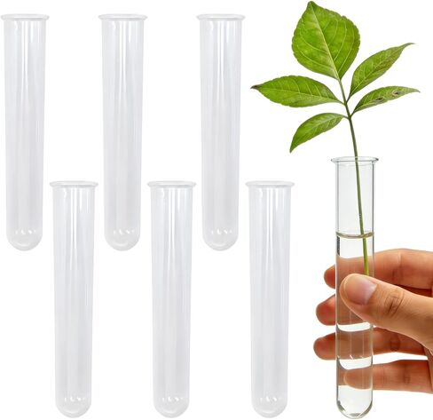 6 Pcs Acrylic Clear Test Tubes for Plant Propagation Stations,Hydroponic Tube for Home Office Plant Hanger Flower Vases Wall Decor in Saudi Arabia