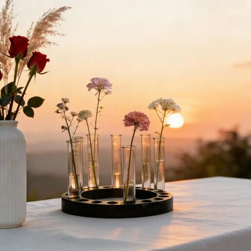 6 Pcs Acrylic Clear Test Tubes for Plant Propagation Stations,Hydroponic Tube for Home Office Plant Hanger Flower Vases Wall Decor in Saudi Arabia