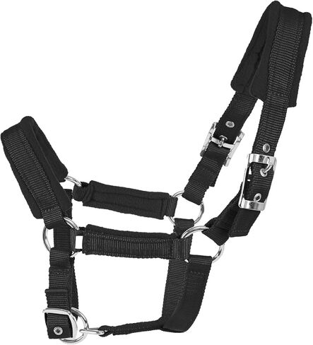 Adjustable Horse Halter with Polar Fleece Lined, Red, Durable PP Webbing, Nickel Plated Metal Hardware, Prevents Rubs, Adjustable Fit in Saudi Arabia