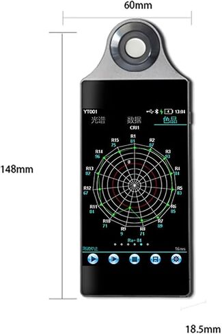 مقياس طيف الضوء TsoLay PPFD PAR، مقياس إضاءة اللون 380-780 نانومتر، مقياس الإضاءة الطيفية مع شاشة تعمل باللمس 3.5 بوصة، دقة 0.2 نانومتر، للبستنة والمختبرات الصناعية in Kuwait