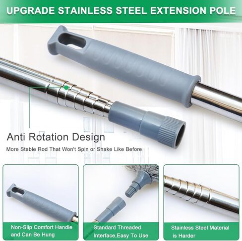 3 Pcs Extendable Microfiber Feather Duster, Electrostatic Bendable Head, Up to 100 Inch Feather Dusters for Cleaning Ceiling Fan, Cobweb, Wall, Furniture in Kuwait