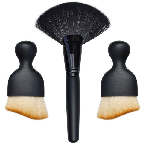 مجموعة من 3 فرش رائعة من الألياف الدقيقة، أداة تنظيف داخلية للسيارة، أداة منفضة حلاقة صغيرة، فرشاة قص الشعر، أدوات تنظيف الغبار الصغيرة in Kuwait