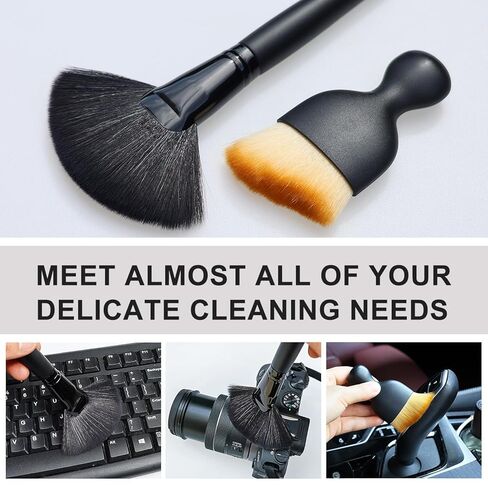 مجموعة من 3 فرش رائعة من الألياف الدقيقة، أداة تنظيف داخلية للسيارة، أداة منفضة حلاقة صغيرة، فرشاة قص الشعر، أدوات تنظيف الغبار الصغيرة in Kuwait