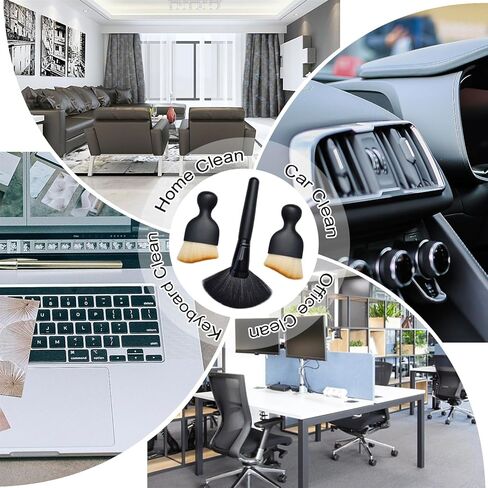 مجموعة من 3 فرش رائعة من الألياف الدقيقة، أداة تنظيف داخلية للسيارة، أداة منفضة حلاقة صغيرة، فرشاة قص الشعر، أدوات تنظيف الغبار الصغيرة in Kuwait