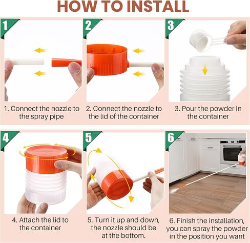 Diatomaceous Earth Powder Duster with Adjustable 12'' to 36'' Extension Nozzle, Precise Spray Powder Applicator for Pest Control, Lawn and Home Maintenance, Indoor & Outdoor Use (Orange) in Kuwait