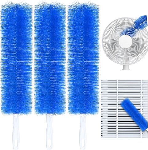 Fan Cleaner Brush Bendable Fans Duster Reusable Dust Remover Plastic Dust Cleaner Flexible Microfiber Head Ceiling Brush for Fans Air Conditioning Home Car Vents Curtain Box Fan Shutters, 3 Pcs in Saudi Arabia