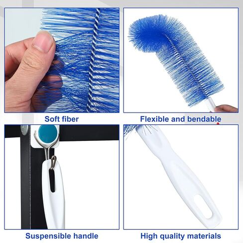 Fan Cleaner Brush Bendable Fans Duster Reusable Dust Remover Plastic Dust Cleaner Flexible Microfiber Head Ceiling Brush for Fans Air Conditioning Home Car Vents Curtain Box Fan Shutters, 3 Pcs in Saudi Arabia