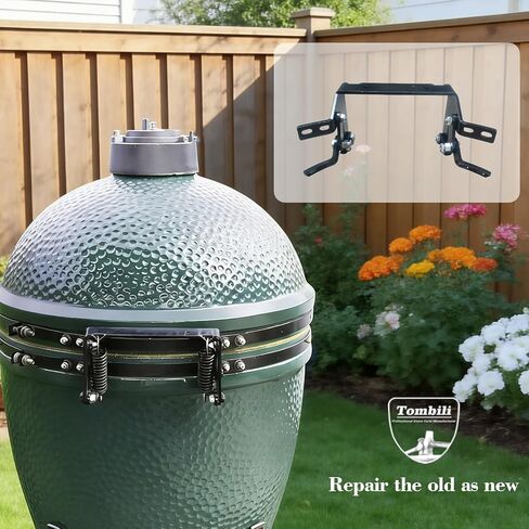 Hinge Assembly Kit for Large Green Egg, Old Style One-Piece Replacement, Heavy-Duty Powder Coated Steel Set with Hardware for Large Big Green Egg Grill in Saudi Arabia