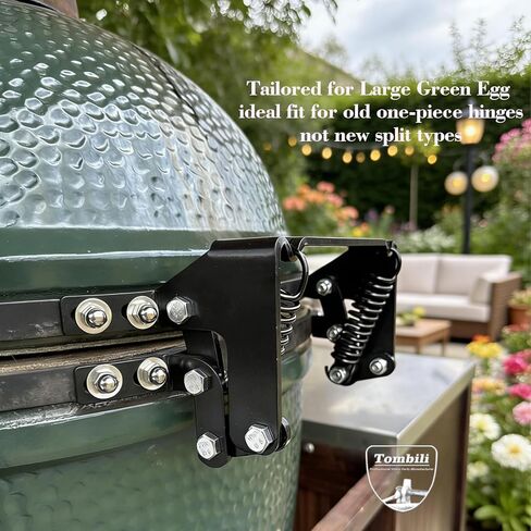 Hinge Assembly Kit for Large Green Egg, Old Style One-Piece Replacement, Heavy-Duty Powder Coated Steel Set with Hardware for Large Big Green Egg Grill in Saudi Arabia