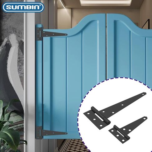10 Inch T-Strap Heavy Duty Shed Door Hinges Gate Strap Hinges Black Tee Hinge Wrought Hardware for Wooden Fences,Yard,Barn Door,Rustproof(4 Pack) in Kuwait
