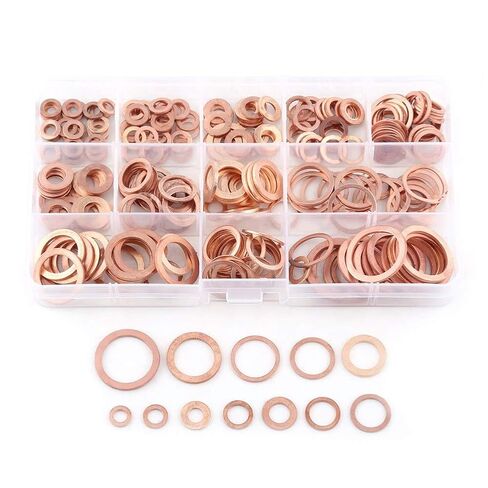 Copper Flat Washer Kit Fasteners for Screws Bolts Electrical Thermal Conductivity 280pcs in Saudi Arabia
