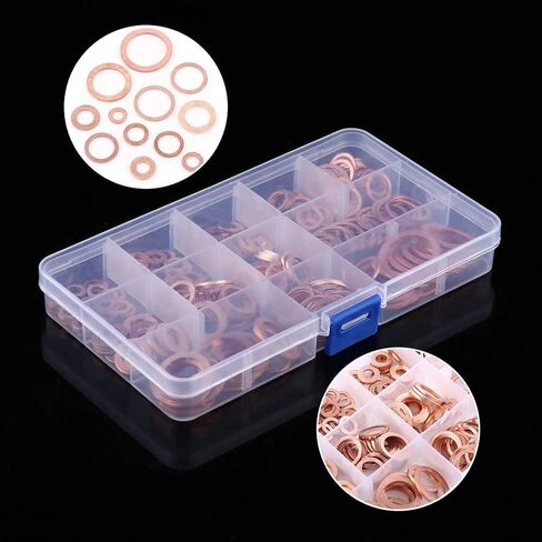 Copper Flat Washer Kit Fasteners for Screws Bolts Electrical Thermal Conductivity 280pcs in Saudi Arabia