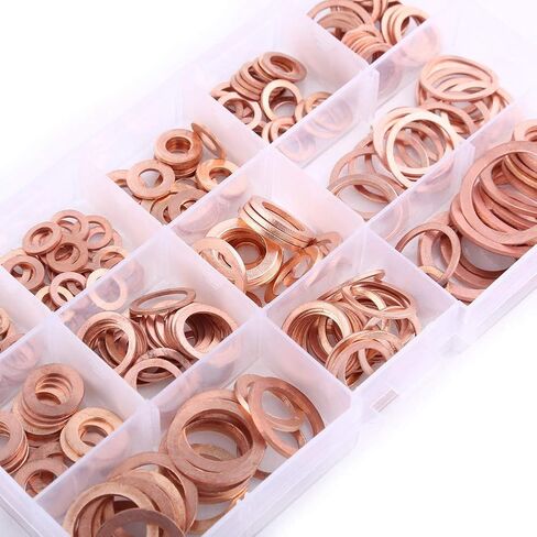 Copper Flat Washer Kit Fasteners for Screws Bolts Electrical Thermal Conductivity 280pcs in Saudi Arabia
