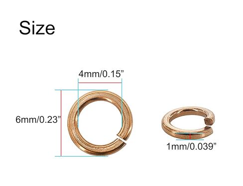 NACX M4 Copper Split Lock Spring Washer, Spring Lock Washer Elastic Gasket for Screws Bolts Nuts, 100Pcs in Saudi Arabia