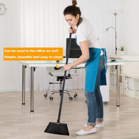 مكنسة منزلية بمقبض معدني طويل 54 بوصة - مكنسة شديدة التحمل قابلة للتعديل للتنظيف الداخلي والخارجي، مناسبة للمنازل والجراجات والمطابخ والحمامات ومراكز التسوق والمكاتب والساحات in Kuwait