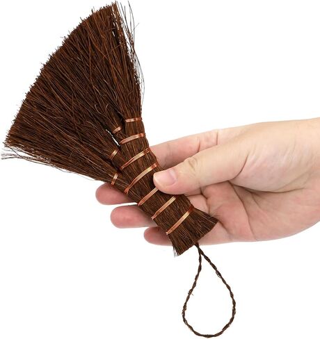 Fasmov 3 Pack Bonsai Broom Brush, Natural Straw Broom with Embroidery Nylon Thread Handle with Hanger, Whisk Broom Hand Brush Car Broom for Cleaning Dustpan Desktop in Saudi Arabia