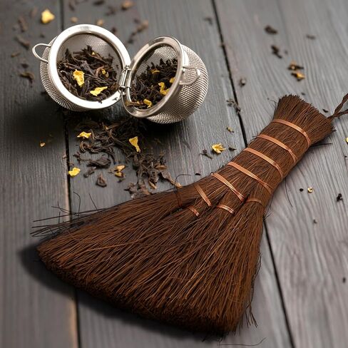 Fasmov 3 Pack Bonsai Broom Brush, Natural Straw Broom with Embroidery Nylon Thread Handle with Hanger, Whisk Broom Hand Brush Car Broom for Cleaning Dustpan Desktop in Saudi Arabia