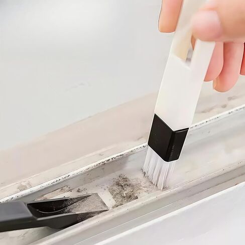 Window Groove Cleaning Brush, Window Track Cleaning Tool, 2 in 1 Groove Cleaning Brush Broom Hard Bristle Crevice Brush for Keyboard Drawer Cabinet Door Lamp Groove in Saudi Arabia