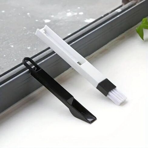 Window Groove Cleaning Brush, Window Track Cleaning Tool, 2 in 1 Groove Cleaning Brush Broom Hard Bristle Crevice Brush for Keyboard Drawer Cabinet Door Lamp Groove in Saudi Arabia