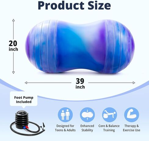 EVERICH TOY 18’’/20’’ Peanut Ball for Kids & Adults, Anti-Burst Exercise Ball for Autism Sensory Training, Pregnancy & Physical Therapy, Yoga Balance Ball Chair for Fitness. in Saudi Arabia