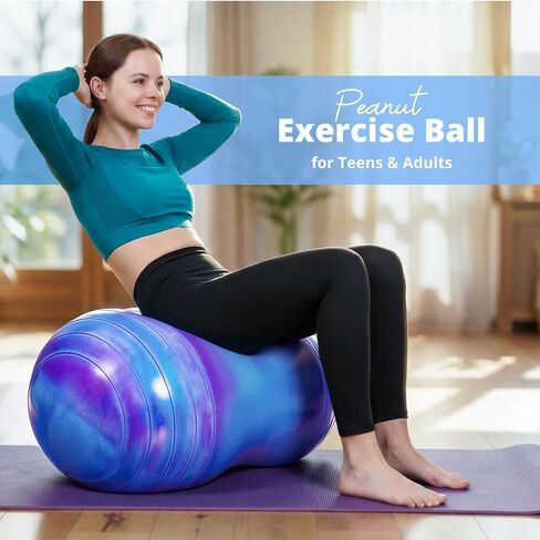 EVERICH TOY 18’’/20’’ Peanut Ball for Kids & Adults, Anti-Burst Exercise Ball for Autism Sensory Training, Pregnancy & Physical Therapy, Yoga Balance Ball Chair for Fitness. in Saudi Arabia