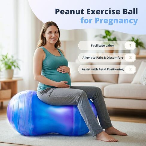EVERICH TOY 18’’/20’’ Peanut Ball for Kids & Adults, Anti-Burst Exercise Ball for Autism Sensory Training, Pregnancy & Physical Therapy, Yoga Balance Ball Chair for Fitness. in Saudi Arabia