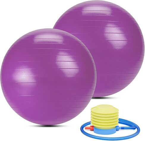 Yoga Pilates Ball Anti Slip Heavy Duty Rubber 22 inch Birthing Fitness Improved Posture Balance Training with Quick Pump Anti Burst Design in Kuwait