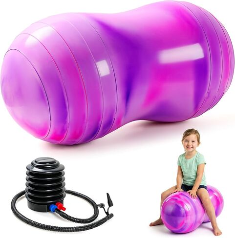 EVERICH TOY 18’’/20’’ Peanut Ball for Kids & Adults, Anti-Burst Exercise Ball for Autism Sensory Training, Pregnancy & Physical Therapy, Yoga Balance Ball Chair for Fitness. in Saudi Arabia