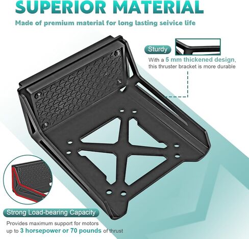 Universal Transom Trolling Motor Mount for Kayaks,Heavy Duty Marine-Grade Stern Drive Trolling Motor Mounting Bracket for Any Boat with a Flat Stern, Universal Fit for Electric Trolling Motors Only in Kuwait